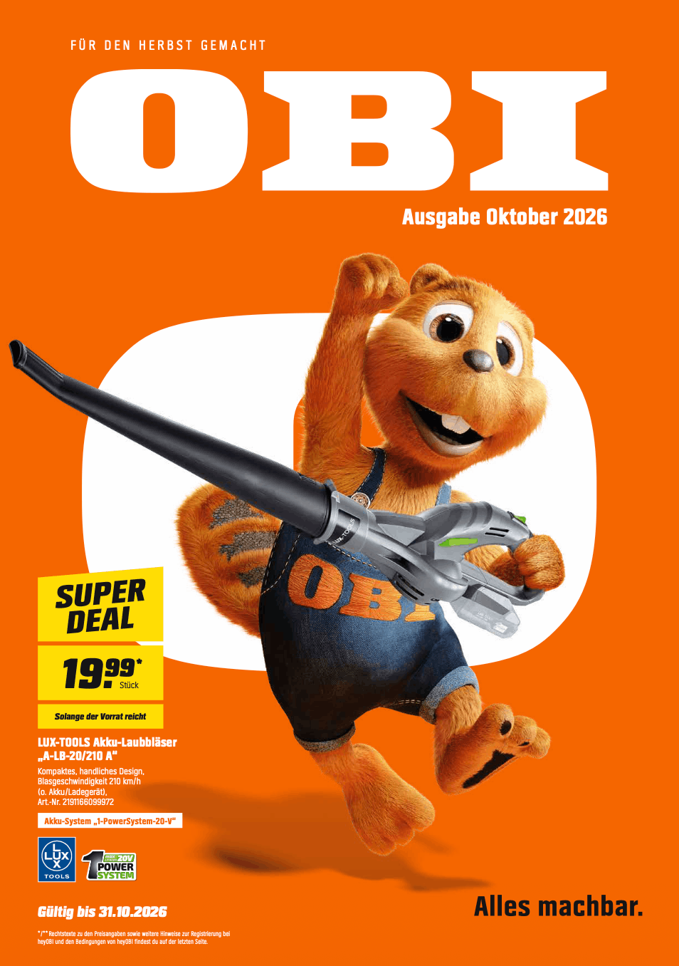 Titelbild Beilage OKtober Veranstaltung Schnäppchen Mark Flyer